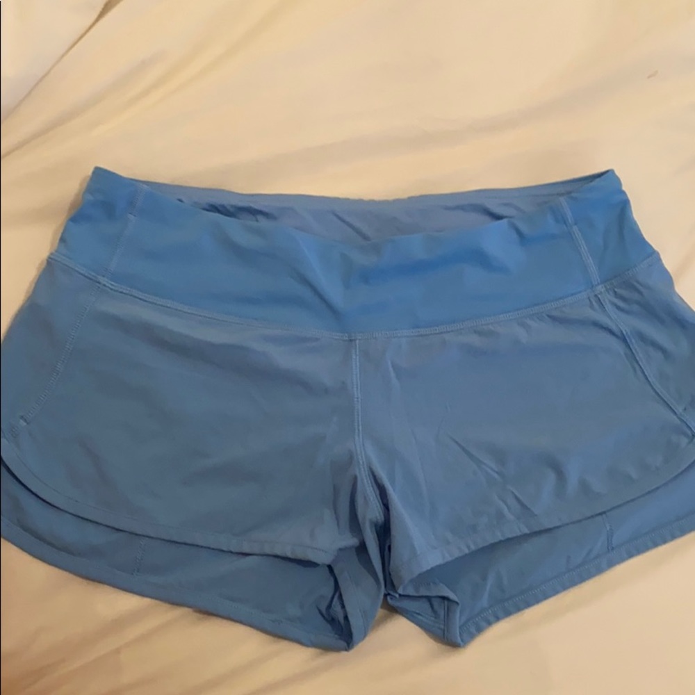 Lululemon speed up light blue shorts